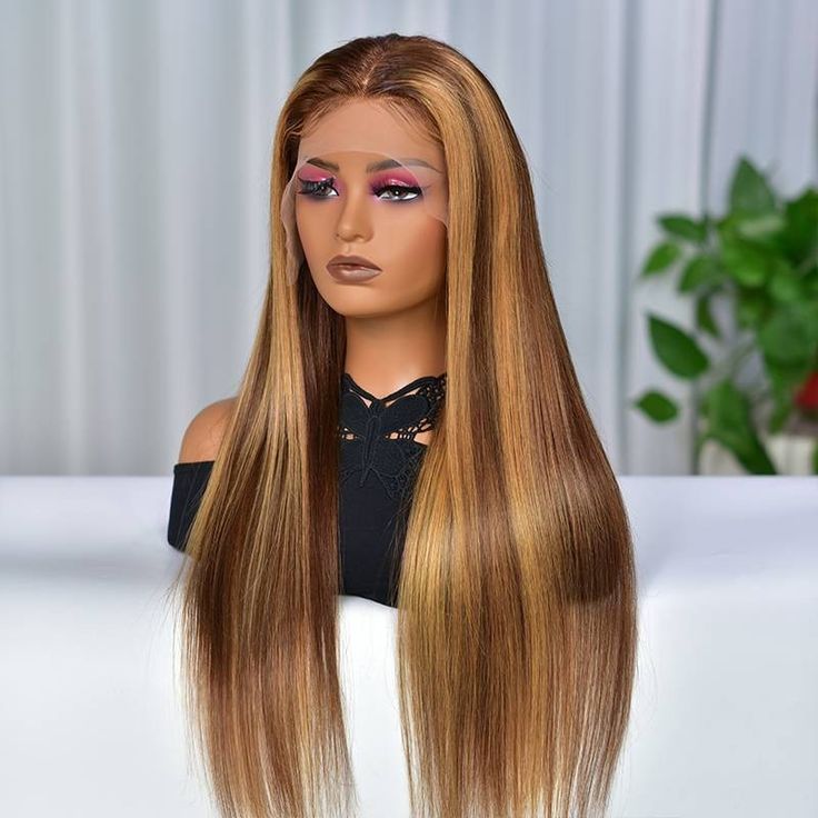 24 inch straight full frontal wig