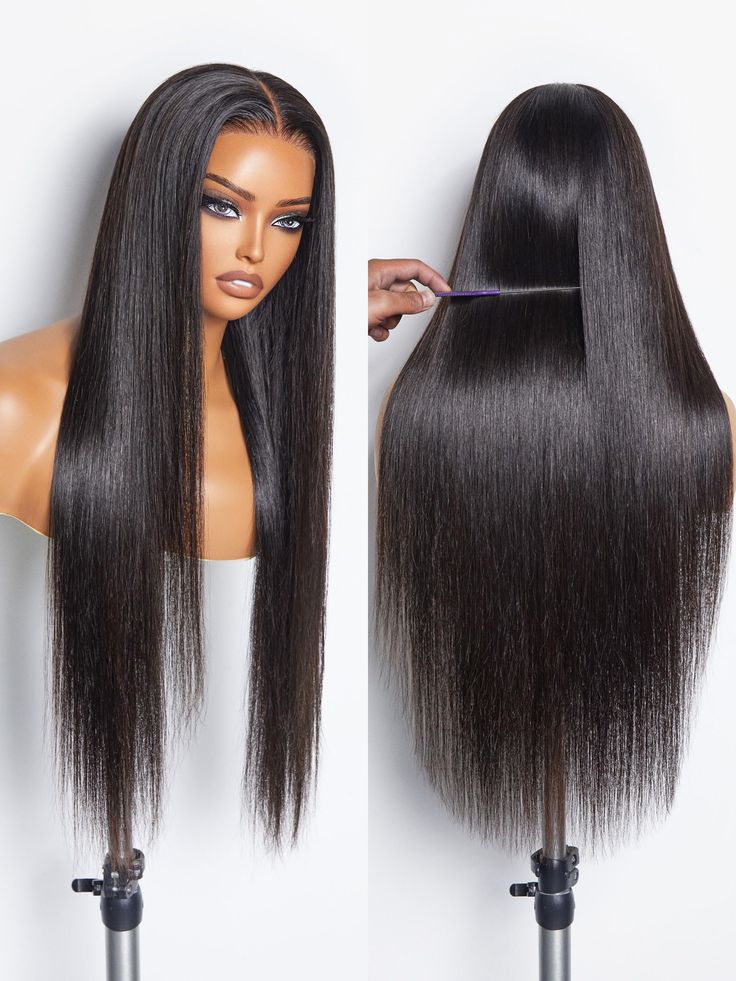 30 inch straight full frontal wig+16 inch water wave wig.