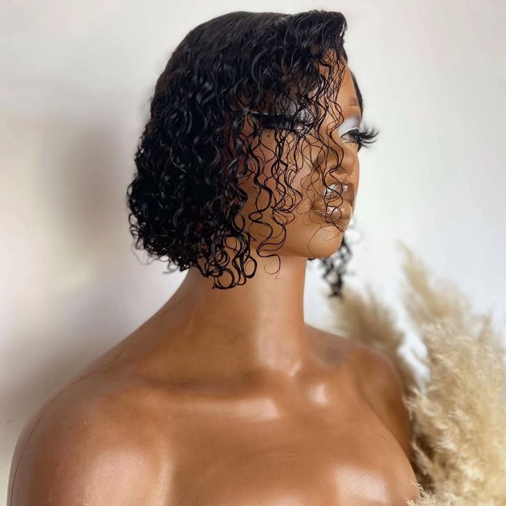 8 inch water wave full frontal wig