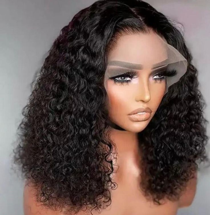 16 inch water wave full frontal wig